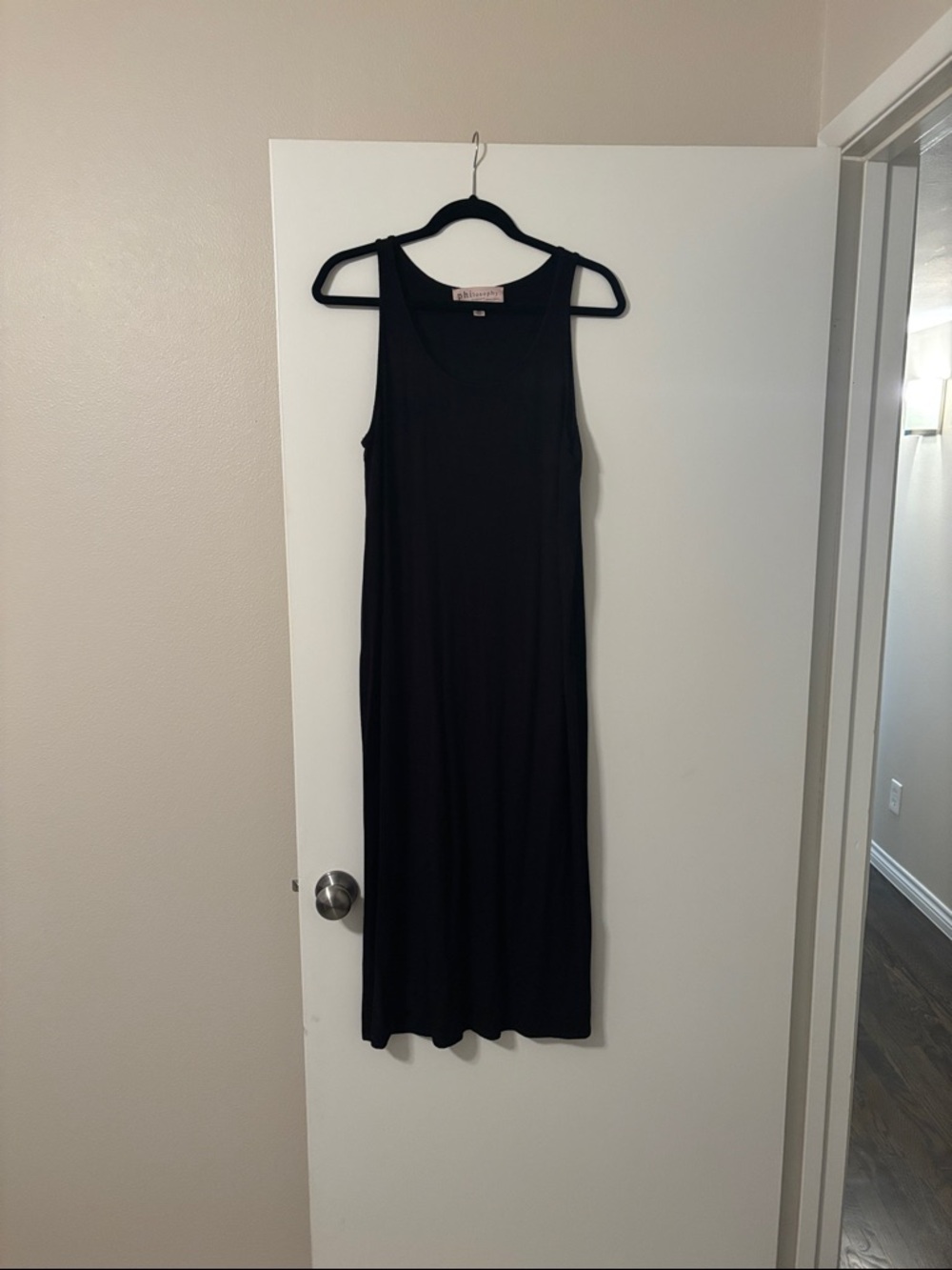 Philosophy Black Sleeveless Maxi Tank Dress